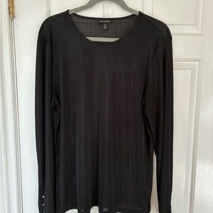 Banana Republic Black Ribbed Long Sleeve Top